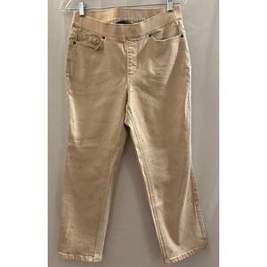 Isaac Mizrahi Capri Pants Womens Size 6P Golden Tan Pull On Khaki Mid Rise 30x23